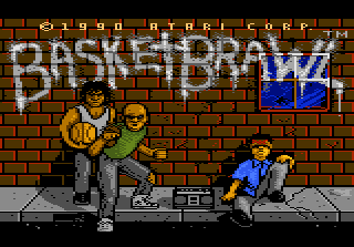 Basketbrawl title screen for Atari 7800